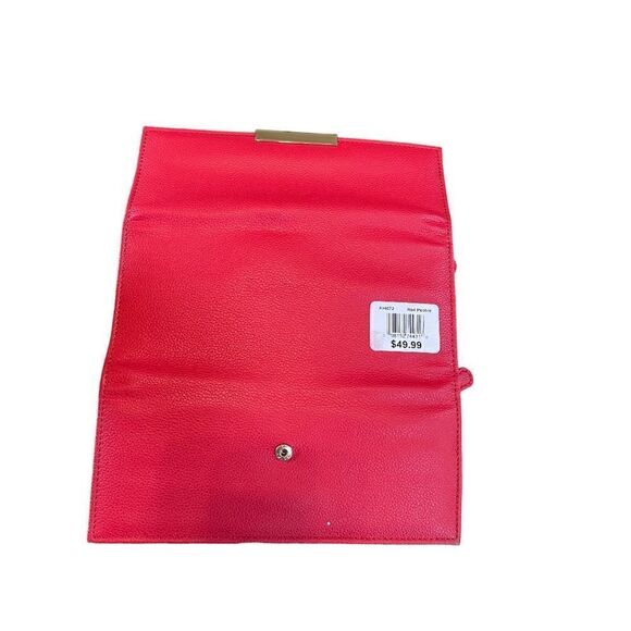 NWT R.h. Macy & Co. Red pebble Travel Jewelry Wallet Case 8.5" Vegan L… - Picture 3 of 12